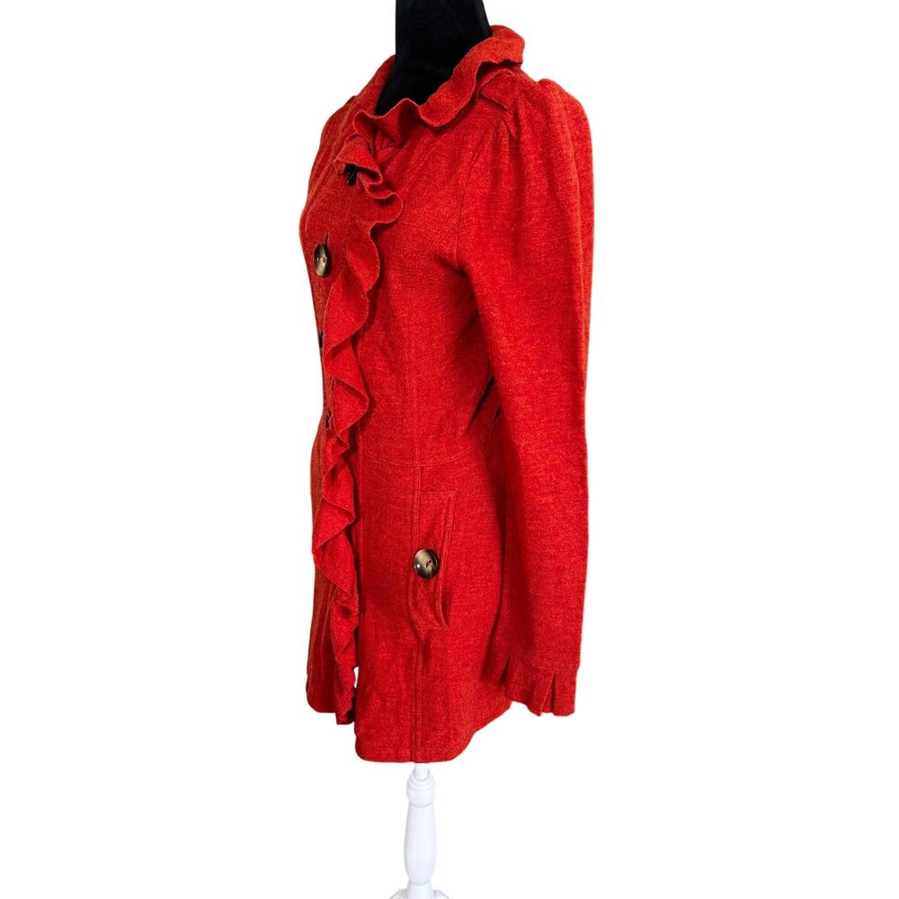Charlie & Robin Wool Sweater Jacket Anthropologie Orange SZS - Picture 4 of 14